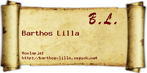 Barthos Lilla névjegykártya